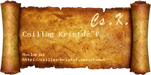 Csillag Kristóf névjegykártya
